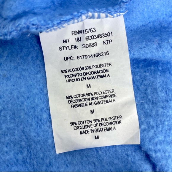 Champion Men's Fleece M Powder Blue Sweatshirt Gray Collar Long Sleeves Casual - Picture 7 of 9